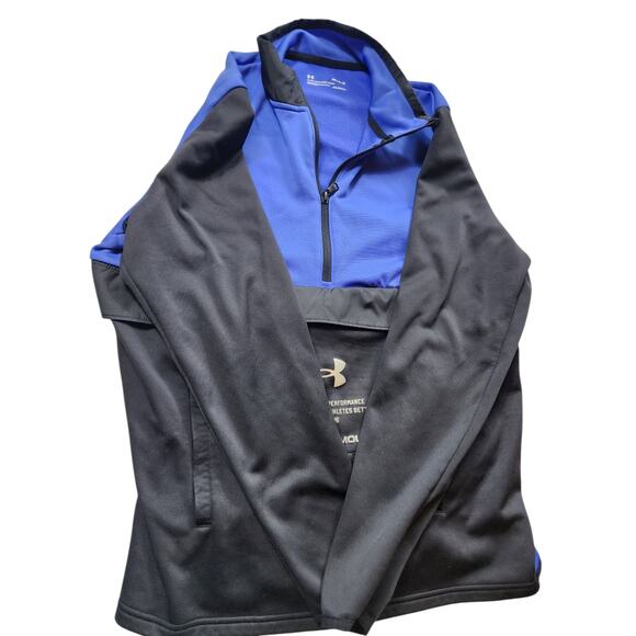 Under Armour ColdGear Mens Medium Pullover Athletic Sweatshirt Kangaroo Pocket - Picture 12 of 13